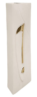 Decorazione Murale Nairobi 23,5x6,5x49,5 cm in Ceramica Bianco e Oro      