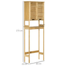 Mobile Sopra WC Salvaspazio 60x23x173 cm in MDF e Bambù Naturale