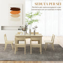 Tavolo da Pranzo Moderno per 6 Persone max 140x89,5x75 cm in Truciolato Bianco e color Rovere