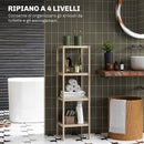 Mobile Bagno 4 Ripiani 33x31x110 cm in Bambù   