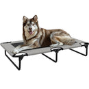 Letto per Cani Grandi Pieghevole 107x61x20 cm da Interno ed Esterno con Tessuto a Rete Grigio Chiaro  
