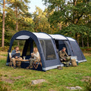Tenda Campeggio a Tunnel per 2-4 Persone 540x320x210 cm con 2 Stanze Impermeabile 3000mm Blu Navy      