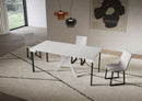 Consolle Allungabile 90-196x40x77 cm Saki Small Evolution Bianco Frassino Gambe Bianche 