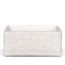 Lavello da Giardino Senza Rubinetto 45x30x20 cm in Cemento e Granulati di Marmo Rodi-TZ Bianco Terrazzo   