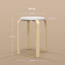 Set 4 Sgabelli Rotondi e Impilabili Ø40x45 cm in Legno Bianco  