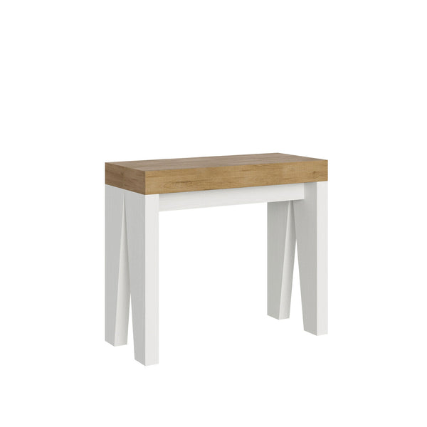 Consolle Allungabile 90-196x40x77 cm in Nobilitato Marrone e Bianco sconto