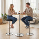 Set 2 Sgabelli da Bar Moderni Ø38,5x62-84 cm Regolabili in Pelle PU Spugna e Metallo Nero      