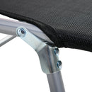 Sdraio da Giardino 182x56x28 cm Pieghevole con Schienale Reclinabile e Cuscino in Metallo e Texteline Nero      