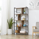 Libreria Industriale 77x30x157,5 cm a 5 Ripiani con Scomparti Aperti in Laminato e Acciaio Marrone Rustico e Nero      