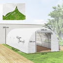 Serra a Tunnel 8x3x2 m con Rivestimento in Plastica e Acciaio Rinforzato Bianco      