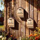 Set di 3 Casette per Pipistrelli 21,5x11,5x34 cm in Legno di Abete Naturale      