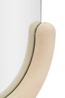 Specchio da Muro Chantal Velluto Crema 60x7x160 cm in MDF e Poliestere e Specchio Crema      