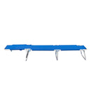 Lettino Mare Richiudibile 190x58x27 cm Struttura in Alluminio e Copertura in PVC e Poliestere Blu Viareggio      