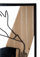 Pannello da Muro Strip Ferro e Wood 50x2x90 cm in Ferro e MDF Nero e Marrone      