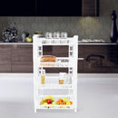 Carrello Portafrutta 4 Ripiani 42x35x75cm Cestino Espositore Salvaspazio
