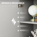 Credenza Moderna 106x35x76 cm con 3 Armadietti e 2 Cassetti Grigio Chiaro   