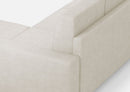 Divano 2 Posti con Pouf 148x155x85 cm Sakar in Tessuto Latte