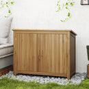 Armadio Porta Attrezzi da Esterno 110x50x85 cm con 2 Ante e Ripiani in Legno   