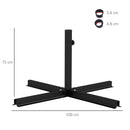 Base per Ombrellone a Croce 100x100x75 cm in Acciaio Nero   