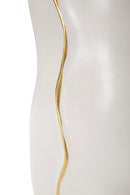 Vaso Uma 19,5x10x50 cm in Ceramica Bianco e Oro      