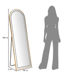 Specchio da Terra LED Simple Arco 50x3x160 cm in Alluminio e Specchio Oro      