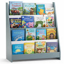 Libreria Montessoriana per Bambini 80x30x88 cm Scaffale in Legno Grigio      