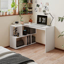 Scrivania Angolare Moderna per Ufficio 120x100x77 cm in Legno Bianco    