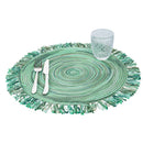 Set 6 Tovagliette con Frange Ø45x0,5 cm  in Polipropilene VdE Tivoli 1996 Shades of Greenery