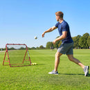 Rete Rebounder per Calcio 103x72x89 cm 5 Angolazioni Regolabili Telaio in Acciaio Rosso      