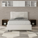 Letto 1 Piazza E Mezzo Imbottito in Similpelle Appia Large Bianco Varie Misure