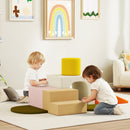 Set 8 Costruzioni Morbide per Bambini 0-3 Anni in Velluto e Schiuma PU Arancione      