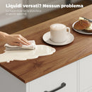 Credenza da Cucina Stile Rustico 120x38x87 cm con Ante Soft-Close 3 Cassetti 3 Ripiani Regolabili Portaspezie in MDF Bianco      