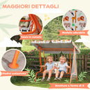 Dondolo per Bambini Altalena da Giardino 2 Posti 112x75x120 cm Arancione      