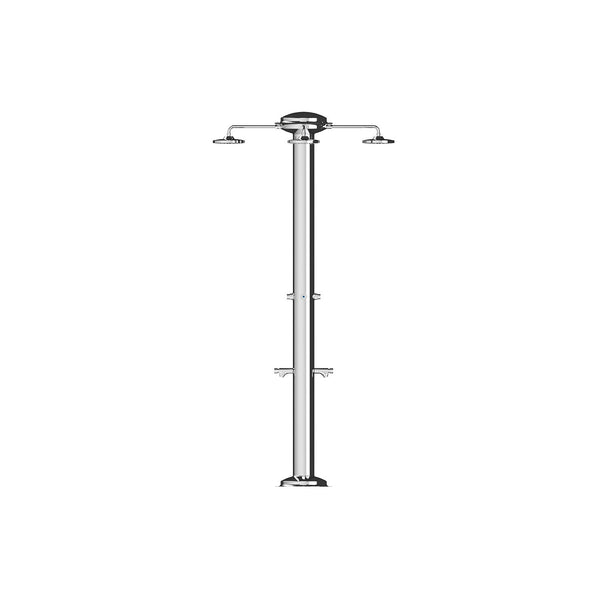 prezzo Doccia da Giardino Quadrupla 4 Temporizzatori e 2 Lavapiedi ATI Docce MUL-4P Inox Anodizzato