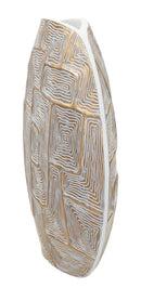 Vaso Resina Eclips 48x13x44,5 cm in Resina Oro e Bianco      