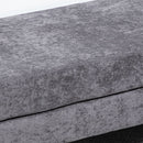 Panca Fondo Letto Imbottita a 2 Strati 121x50,5x46,5 cm in Tessuto Effetto Velluto Grigio Scuro  