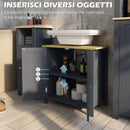 Mobile Sottolavello da Bagno 60x30x60 cm in Truciolato e MDF Grigio