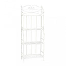 Portapiante Noelle 4 Piani Bianco Antico 61x32x156 h cm in Acciaio Bianco