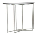 Console Oslo 100x40x80 cm in Ferro e Vetro Argento e Nero