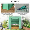 Serra per Piante 196x77x197 cm con 2 Finestre Laterali a Rete e Ingresso Avvolgibile in PE e Acciaio Verde      