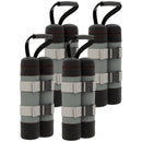 Set 4 Pesi per Gazebo 20x10x43 cm Riempibili con Sabbia fino a 12 kg in Tessuto Oxford 168D Nero e Grigio      