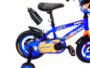 Bicicletta per Bambino 16" 2 Freni con Borraccia e Scudetto Frontale Blu e Arancione