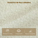 Divano 2 Posti Moderno 137x69x82 cm con Cuscini Spessi e Rivestimento Sherpa Crema      