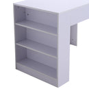 Scrivania da Ufficio con 3 Ripiani in Legno Bianco 100x60x75 cm 