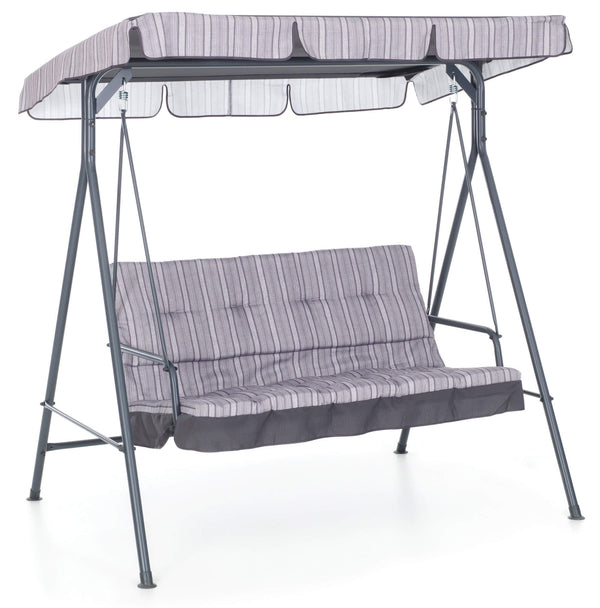 online Dondolo 3 Posti da Giardino 160x118x160 cm in Ferro e Poliestere Pemba Antracite