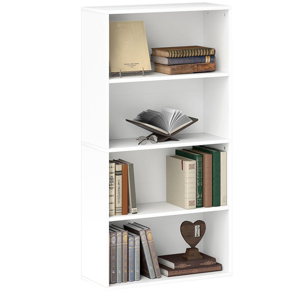 prezzo Mobile Libreria a 4 Ripiani 60x24x115,5 cm Scaffali regolabili in Legno Bianco
