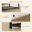 Credenza Mobile Basso Multiuso Armadietto Cassetti e Vani a Giorno  80x40x78 cm in Legno e Acciaio Marrone 