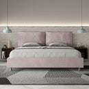 Letto Matrimoniale Imbottito in Microfibra Antea Large Glicine Varie Misure