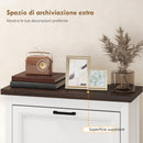Scarpiera Country 60x26,5x96,7 cm con 2 Cassetti Ribalta in MDF Bianco      