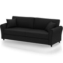 Divano 3 Posti 212x75x87 cm con Rivestimento in Tessuto Premium Nero      